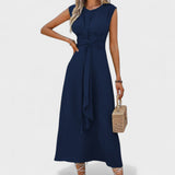 Emilia | Elegant sleeveless maxi dress with round neckline