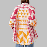 Long Geometric Women's Cardigan - Bold and Colourful