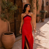 Long Halter Dress with Split