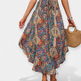 Huda | Floral Midi Skirt with High Waist