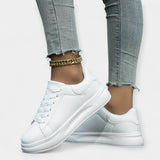 Alisa | White Leather Trainers