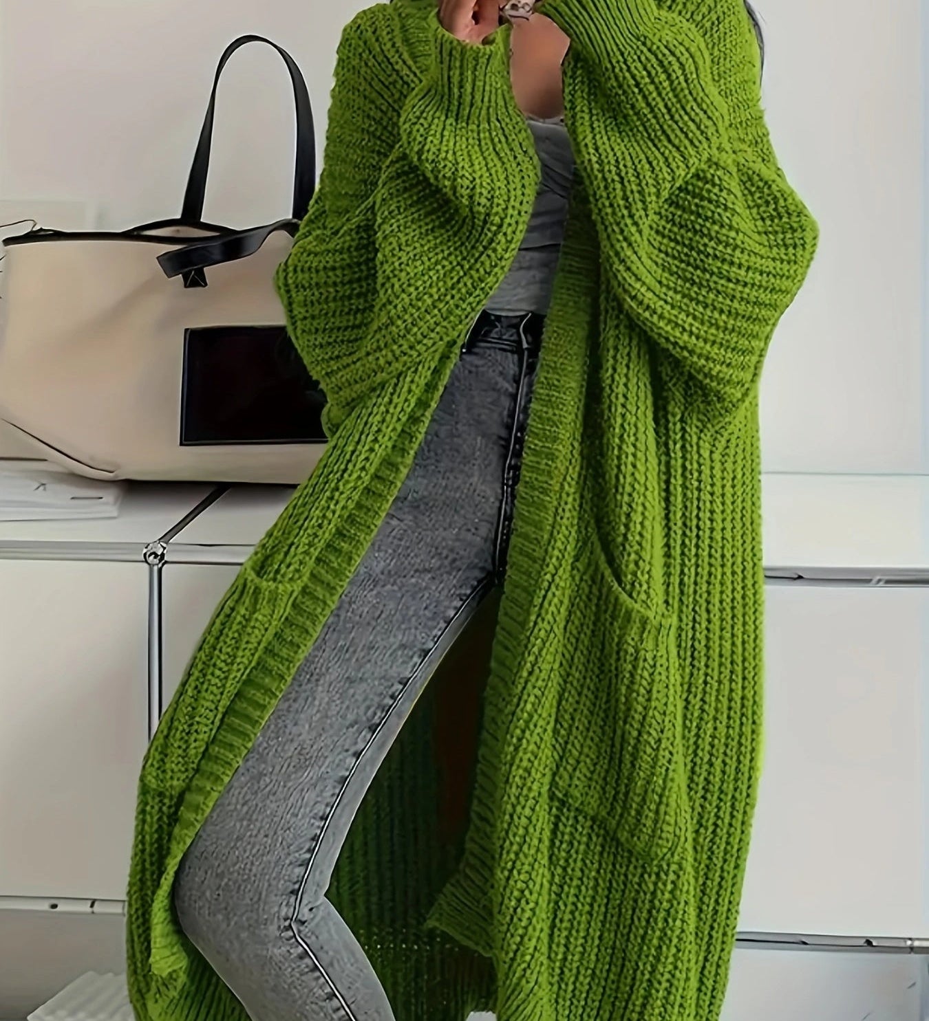 Women's Oversized Open Cardigan – Long and Comfortable Knitwear
