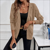 Women’s openwork long-sleeve cardigan - Lightweight and elegant