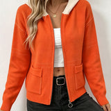 Women's Hooded Zip-Up Cardigan - Soft and Sporty