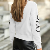 Elegant Women's Sweater with Flower Embroidery – Soft Knit with Round Neck