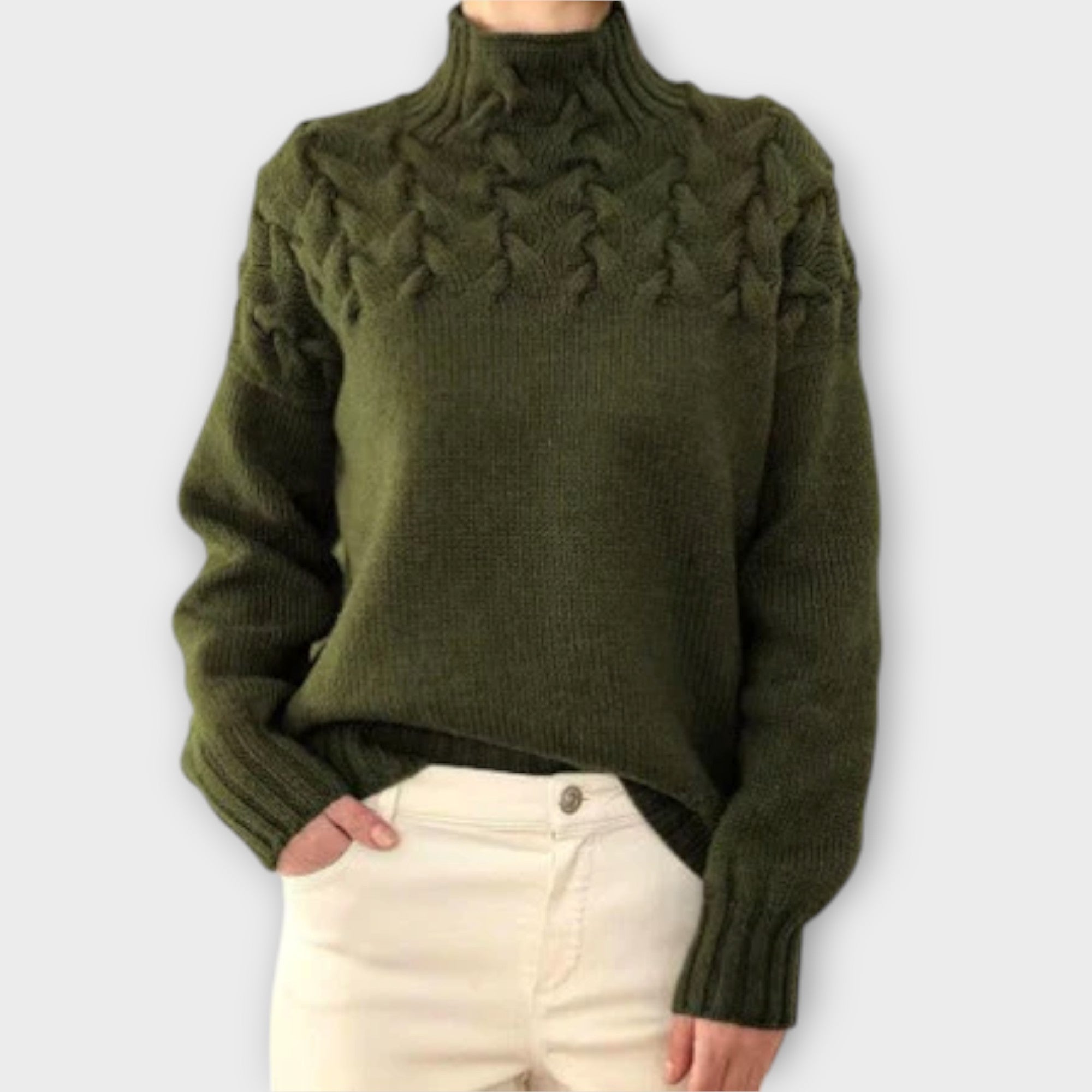 Eeva | Women's Sweater with Knitted Details