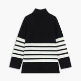 Women's Striped Turtleneck Sweater - Chic and Comfortable