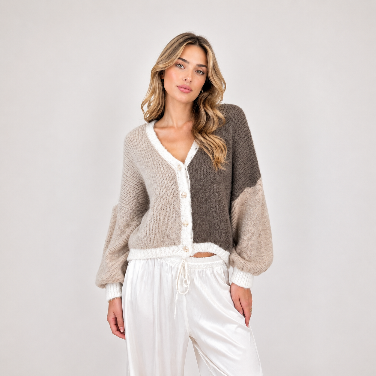 Pastel Velvet Oversized Cardigan