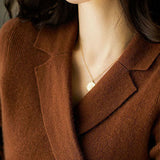Peter Pan collar sweater for women – Asymmetrical fitted knitwear