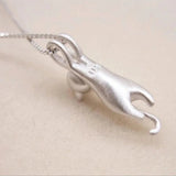 Fun Necklace with 925 Silver Cat Charm