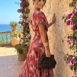 Long Off-Shoulder Watercolour Dress