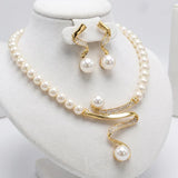 Necklace and Earring Set with Natural Pearls