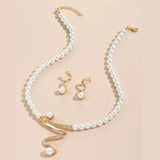 Necklace and Earring Set with Natural Pearls