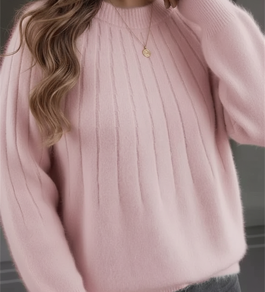 Soft Ribbed Knit Sweater for Women