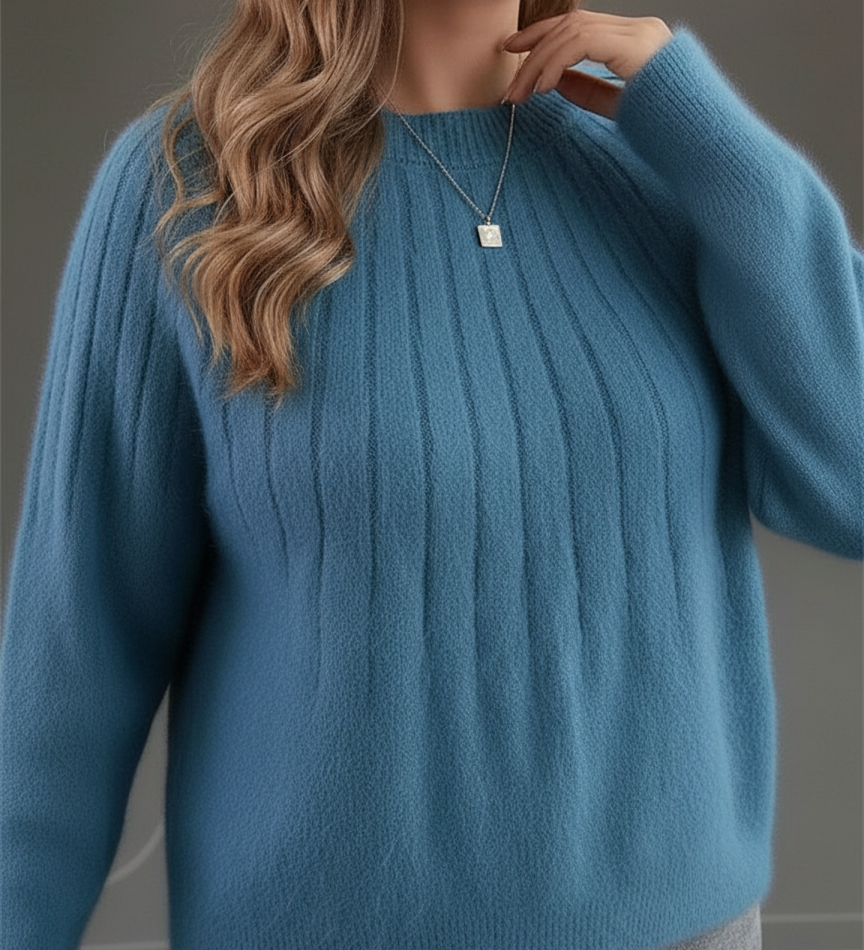 Soft Ribbed Knit Sweater for Women