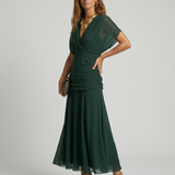 Long dress with V-neck
