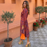 Midi dress with print