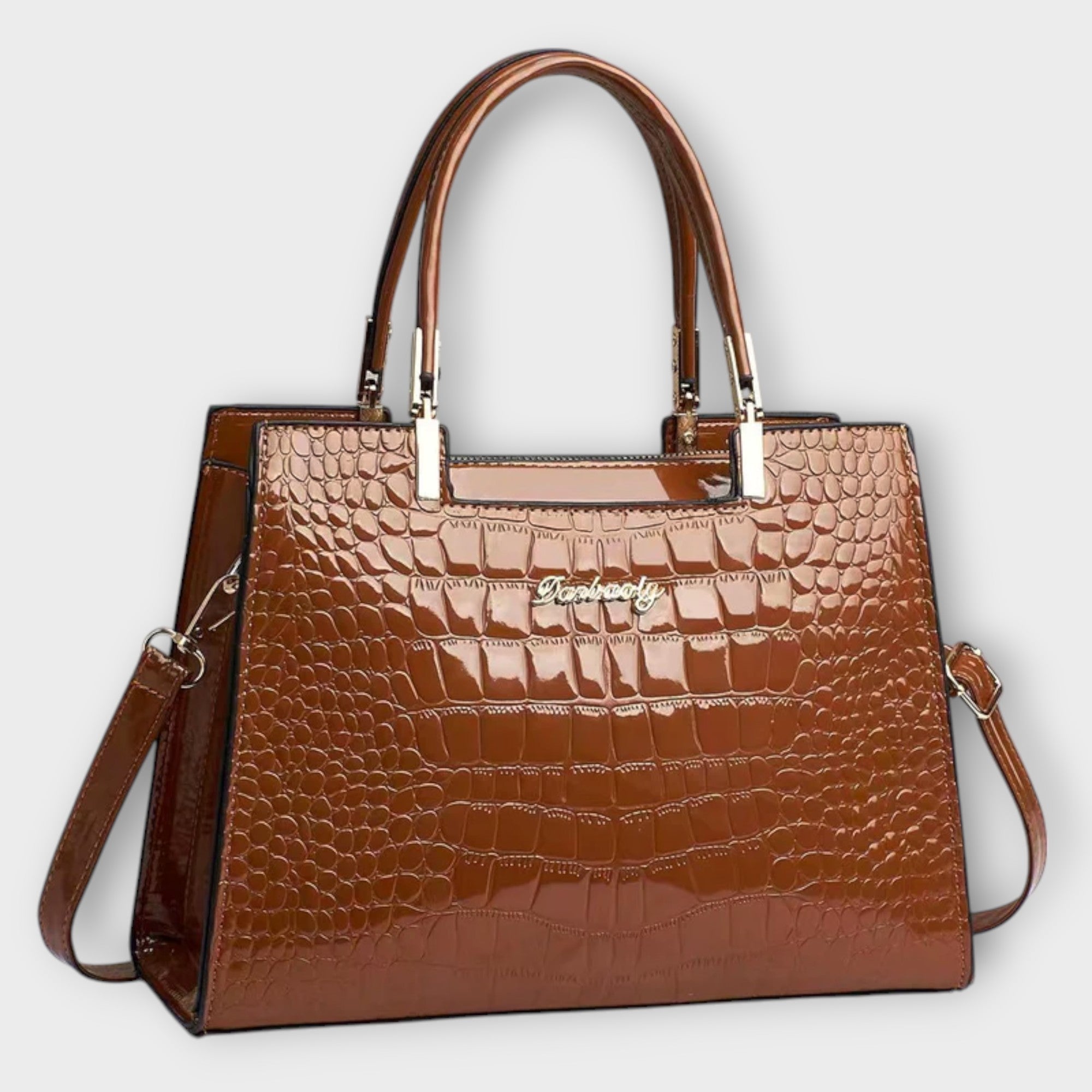 Sunniva | Glossy Croco Handbag