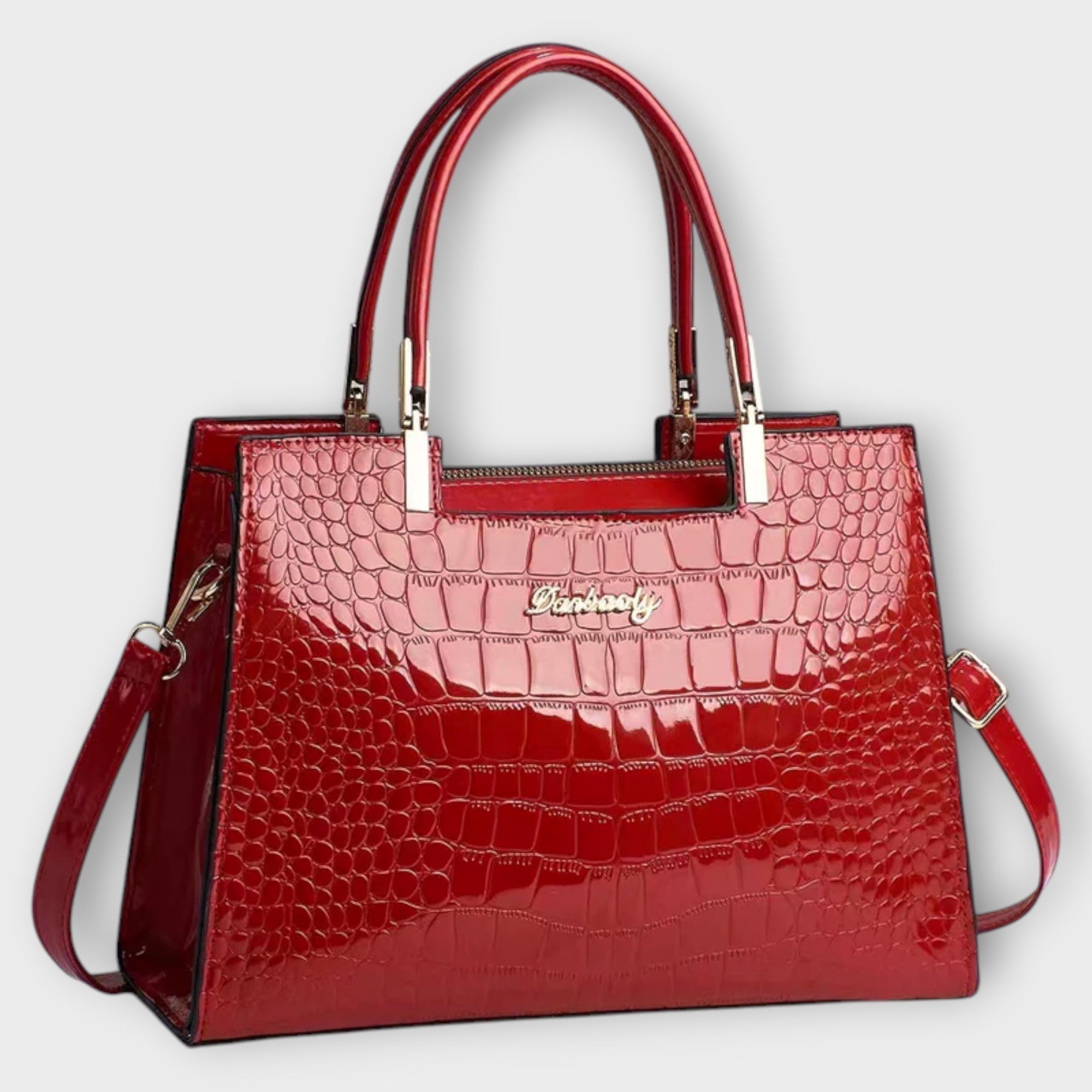 Sunniva | Glossy Croco Handbag