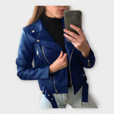 Tuuli | Modern Leather Jacket with Belt and Zip