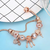 Rose Dreamcatcher Bracelet with Included Sterling Silver Charms