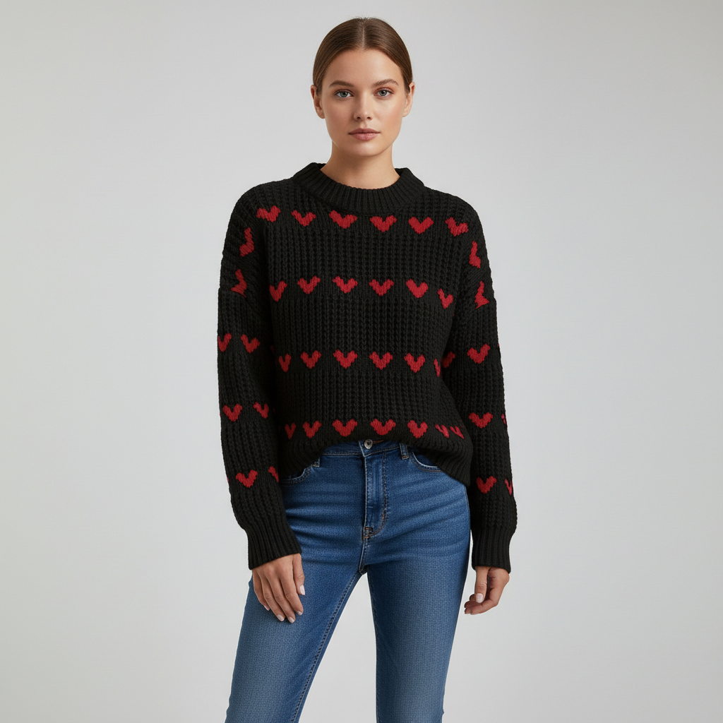 Women's mock-neck sweater - Soft and elegant
