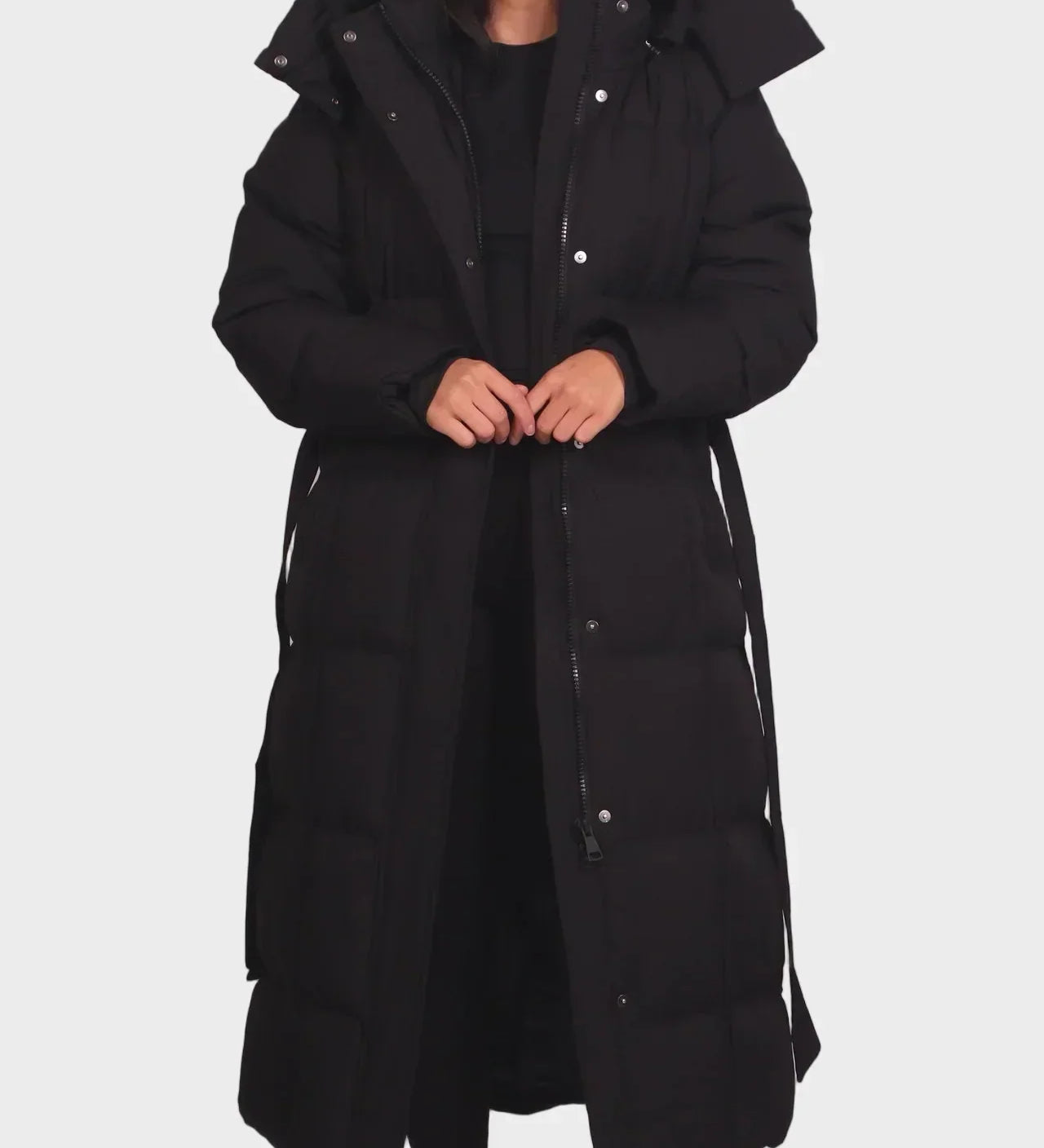 Evelin | Long Belted Puffer Jacket