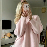 Trendy Loose-Fitting Round-Neck Sweater for Women – Stylish and Comfortable