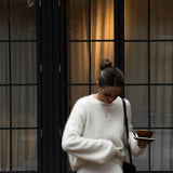 Luxurious Oversized Women's Pullover – Loose-Fitting Sweater in Mohair Blend