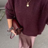 Luxurious Oversized Women's Pullover – Loose-Fitting Sweater in Mohair Blend