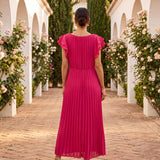 Seraphina | Elegant Pleated Maxi Dress with Tied Waist