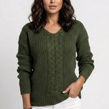 Loose-fitting women's long-sleeve sweater - Casual and comfortable