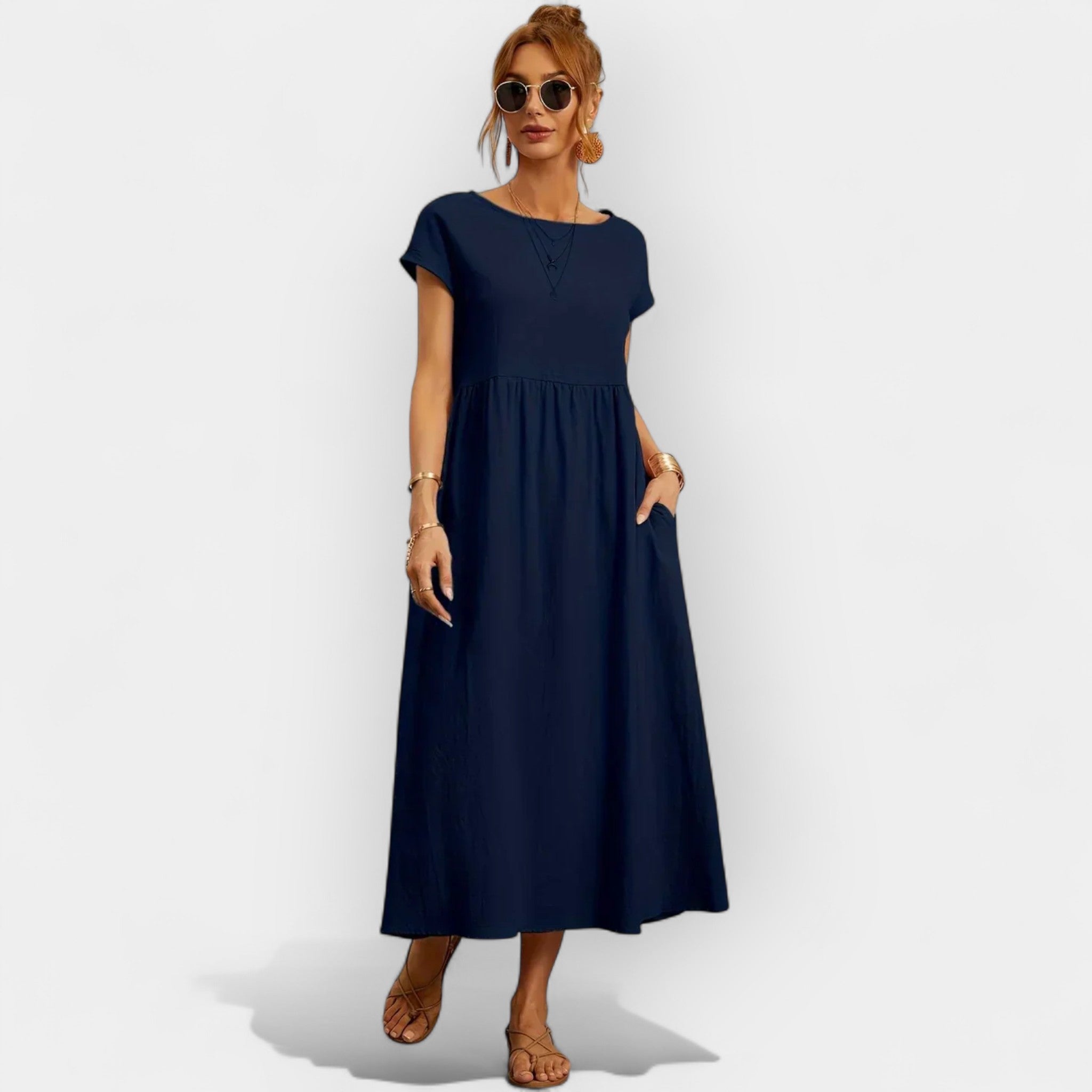Linen | Lightweight Cotton Dress with Pockets