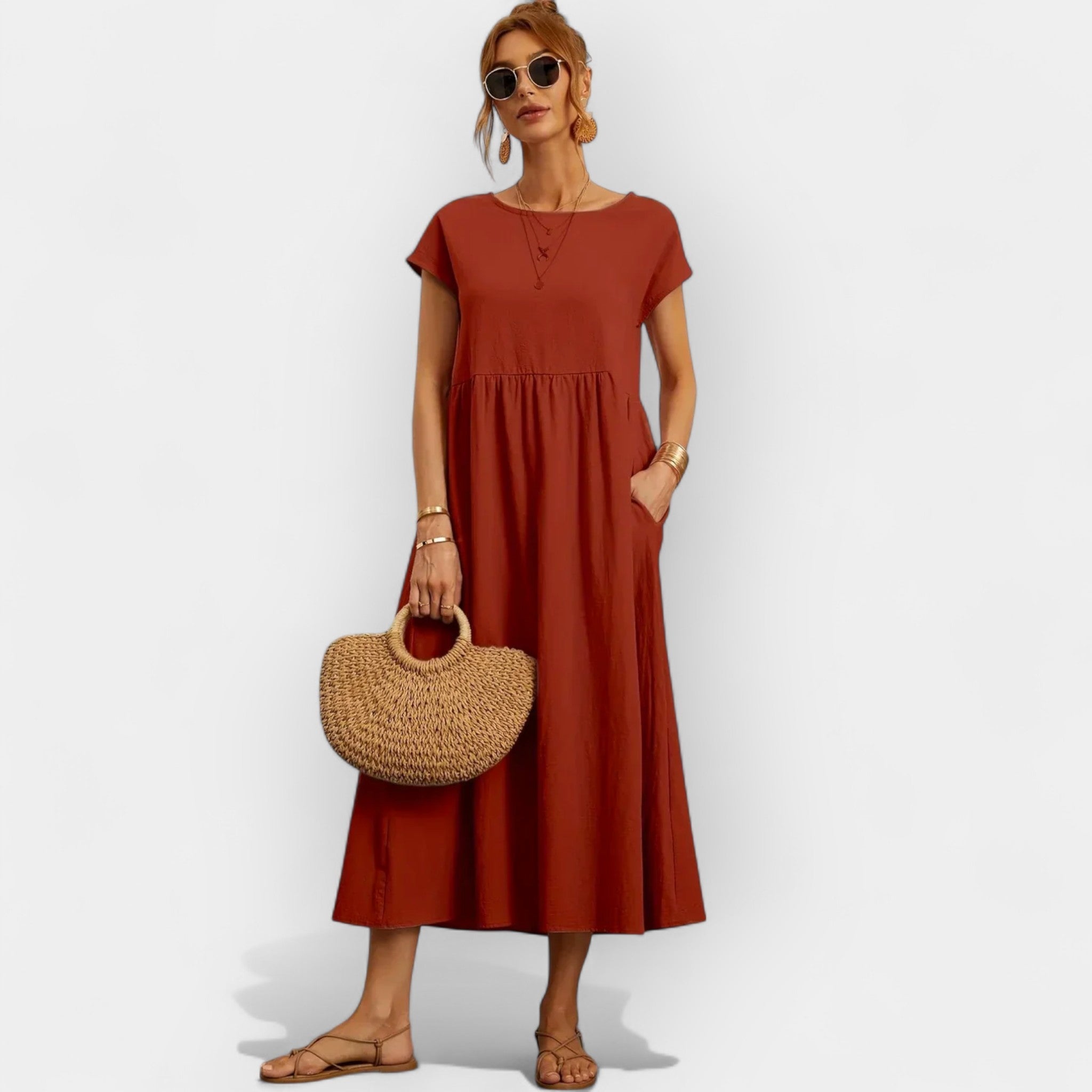 Linen | Lightweight Cotton Dress with Pockets
