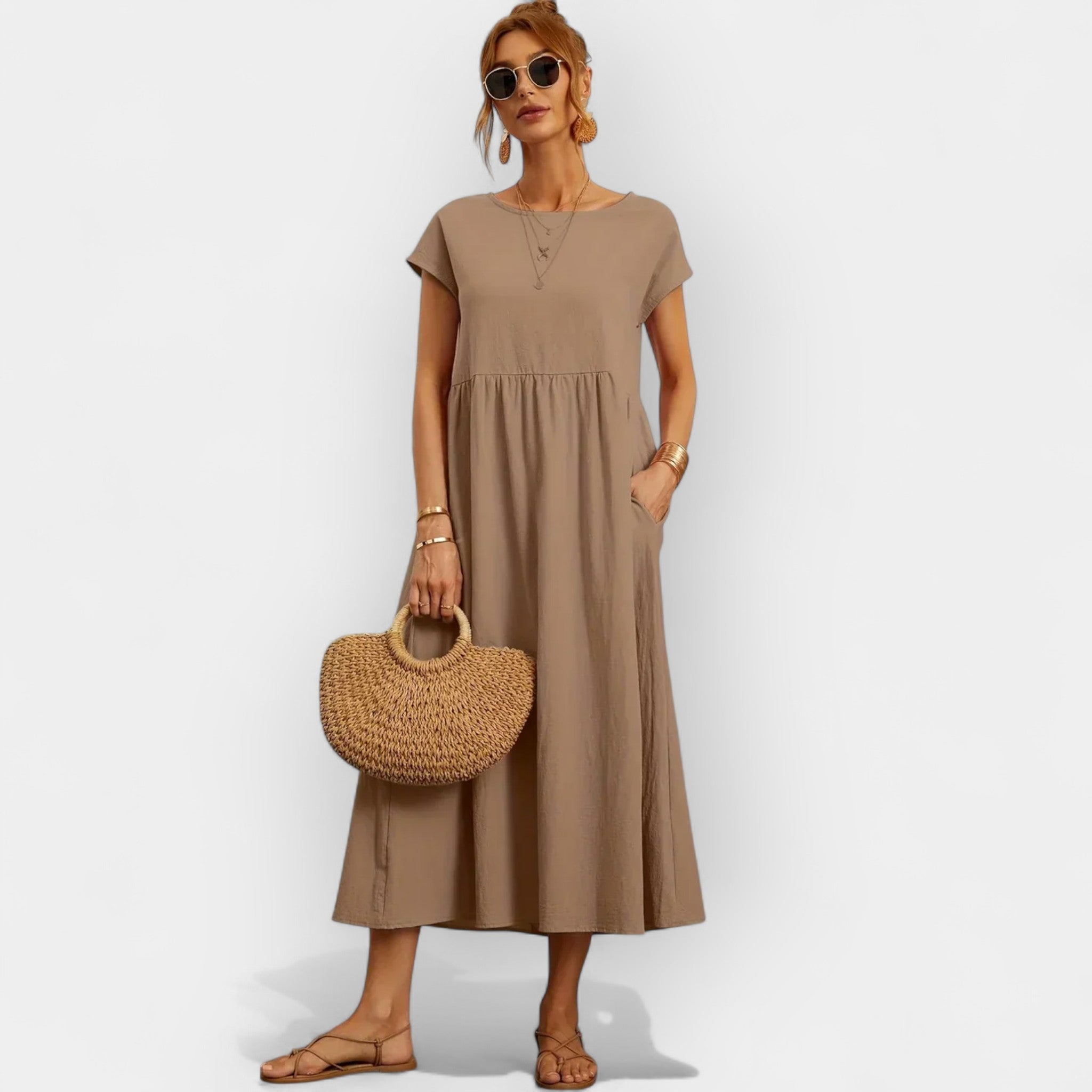 Linen | Lightweight Cotton Dress with Pockets