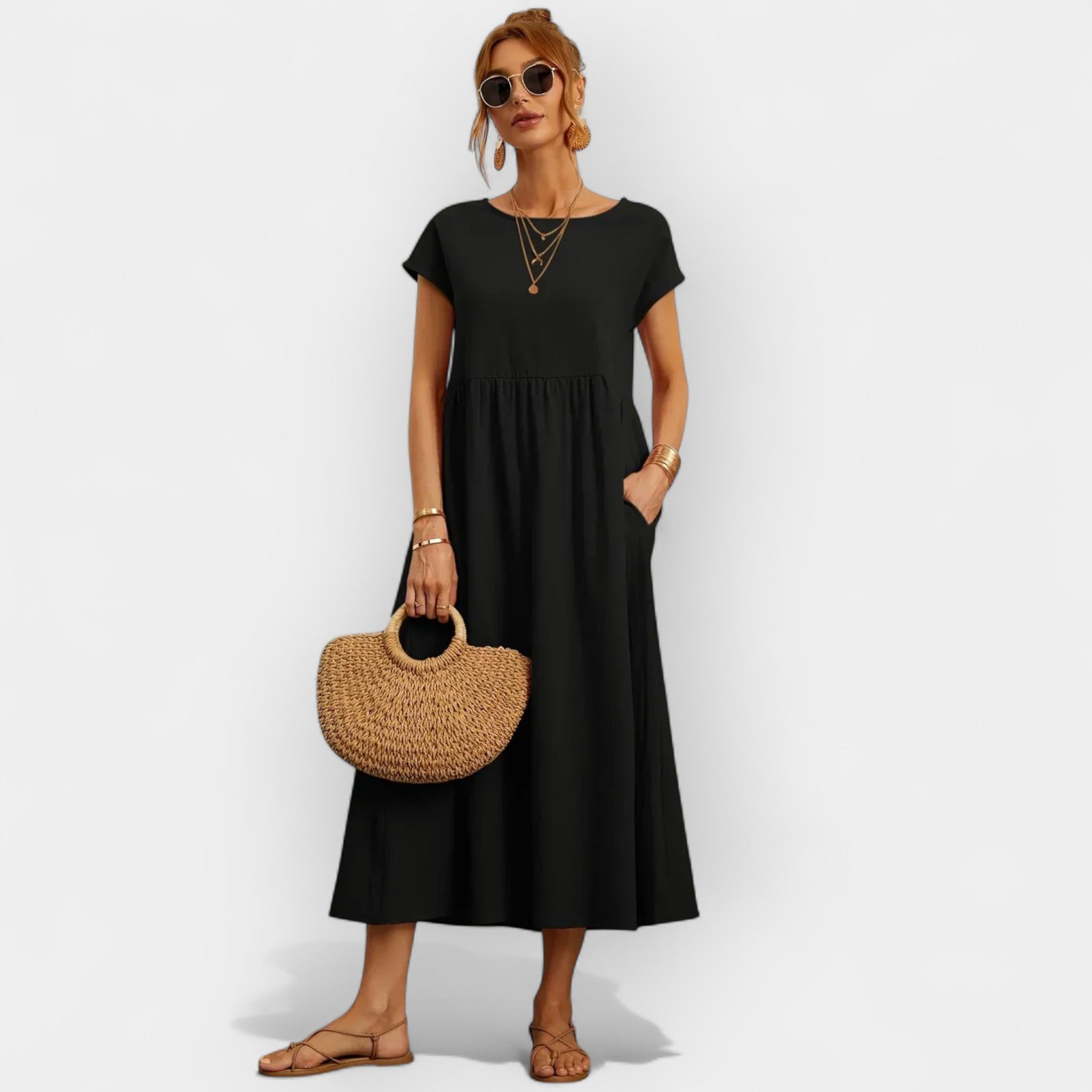 Linen | Lightweight Cotton Dress with Pockets