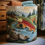 Serenity of the Mountain Stream | Quilted Storage Basket