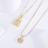 Initial Pendant Necklace Set in Moissanite