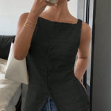 Elegant Women's Waistcoat with Buttons – Refined Sleeveless Style