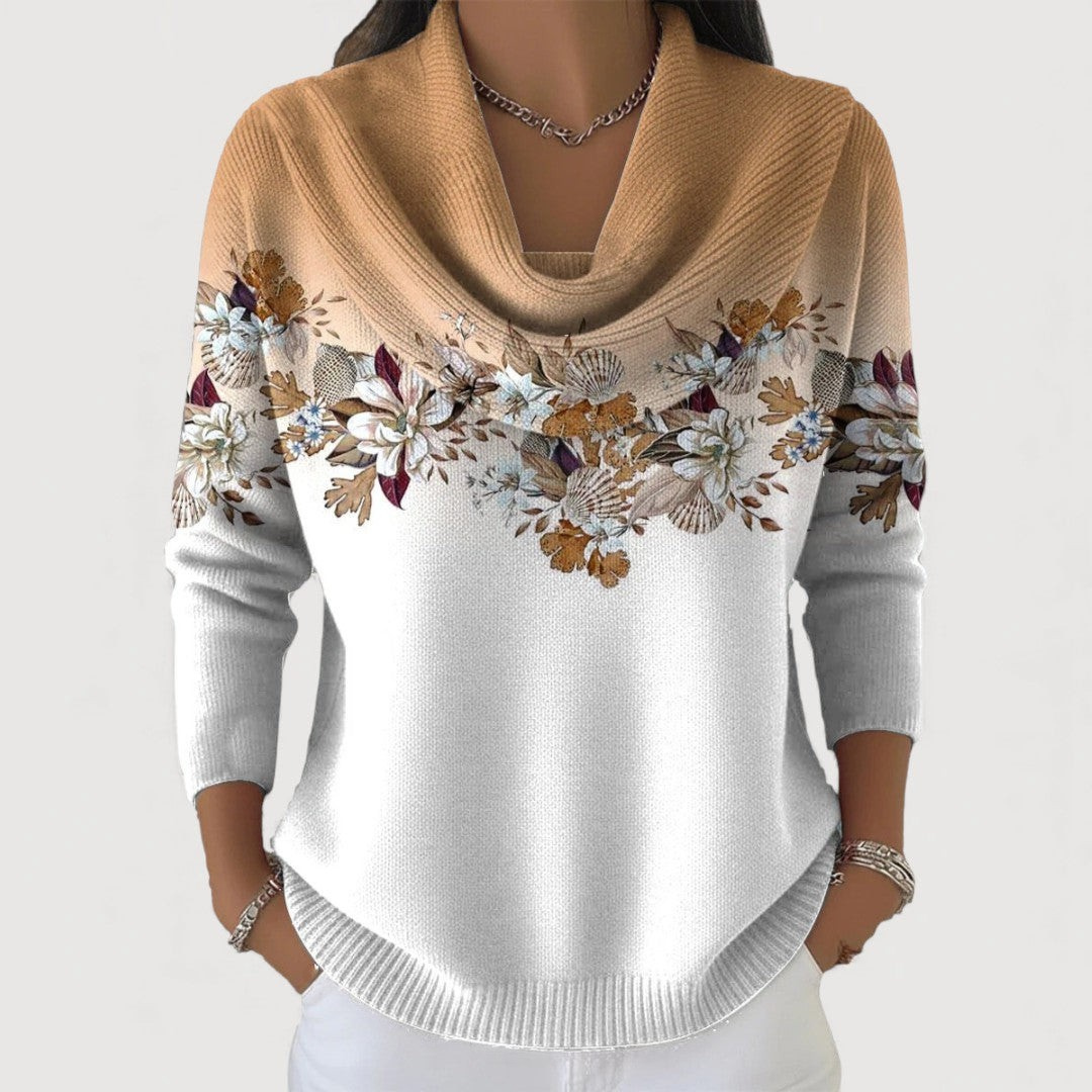 Amalia | Soft Collared Floral Sweater