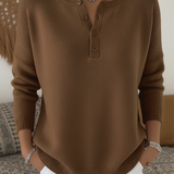Ernesta | Knit Sweater with Henley Buttons