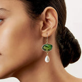 Vintage silver earrings with natural stones