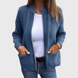 Women's Cardigan with Zip and Hood in Soft Knit - Comfortable and Casual