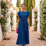Seraphina | Elegant Pleated Maxi Dress with Tied Waist