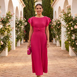 Seraphina | Elegant Pleated Maxi Dress with Tied Waist