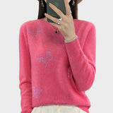 Hilda | Knitted Turtle Neck with Butterfly Pattern