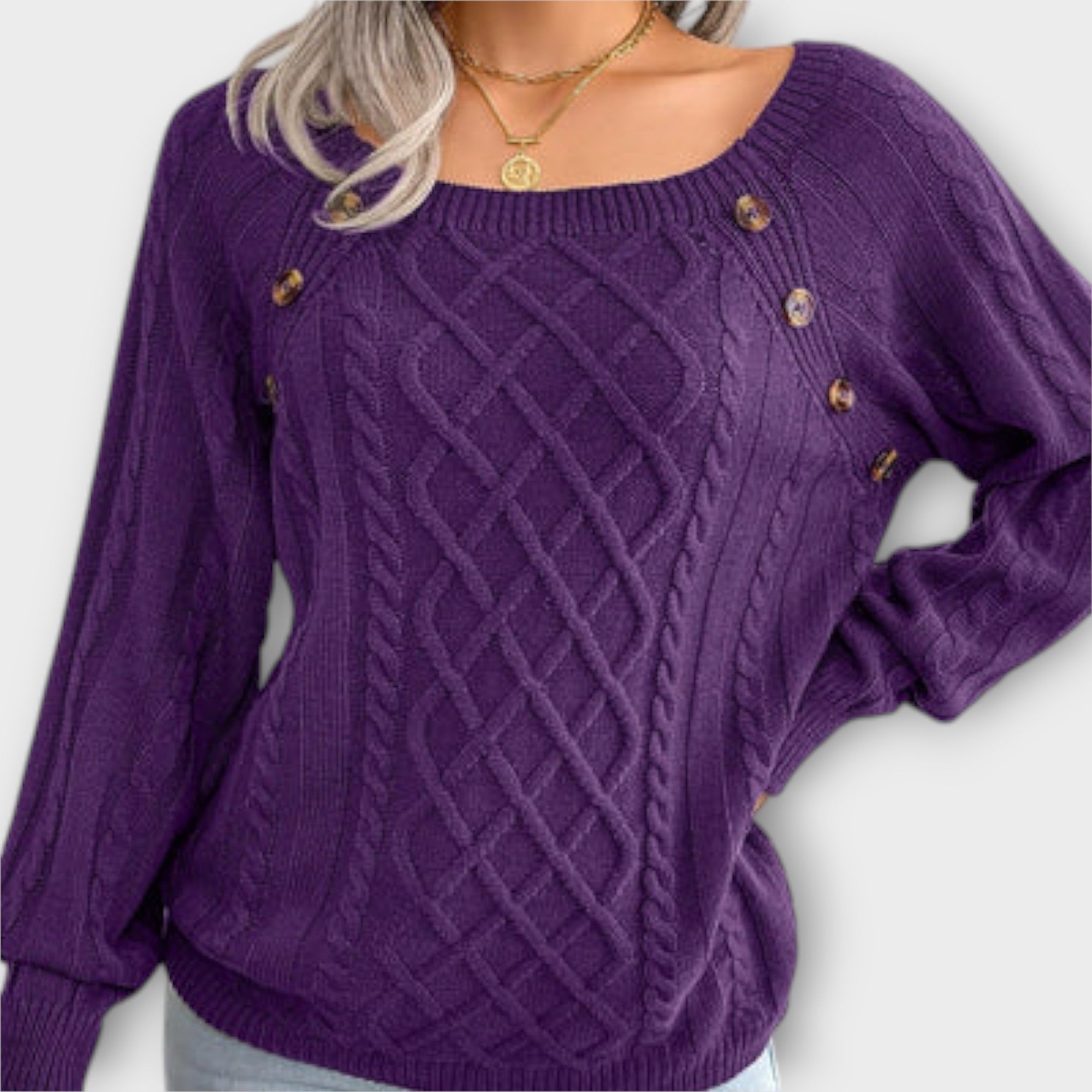 Malia | Knitted Sweater with Buttons
