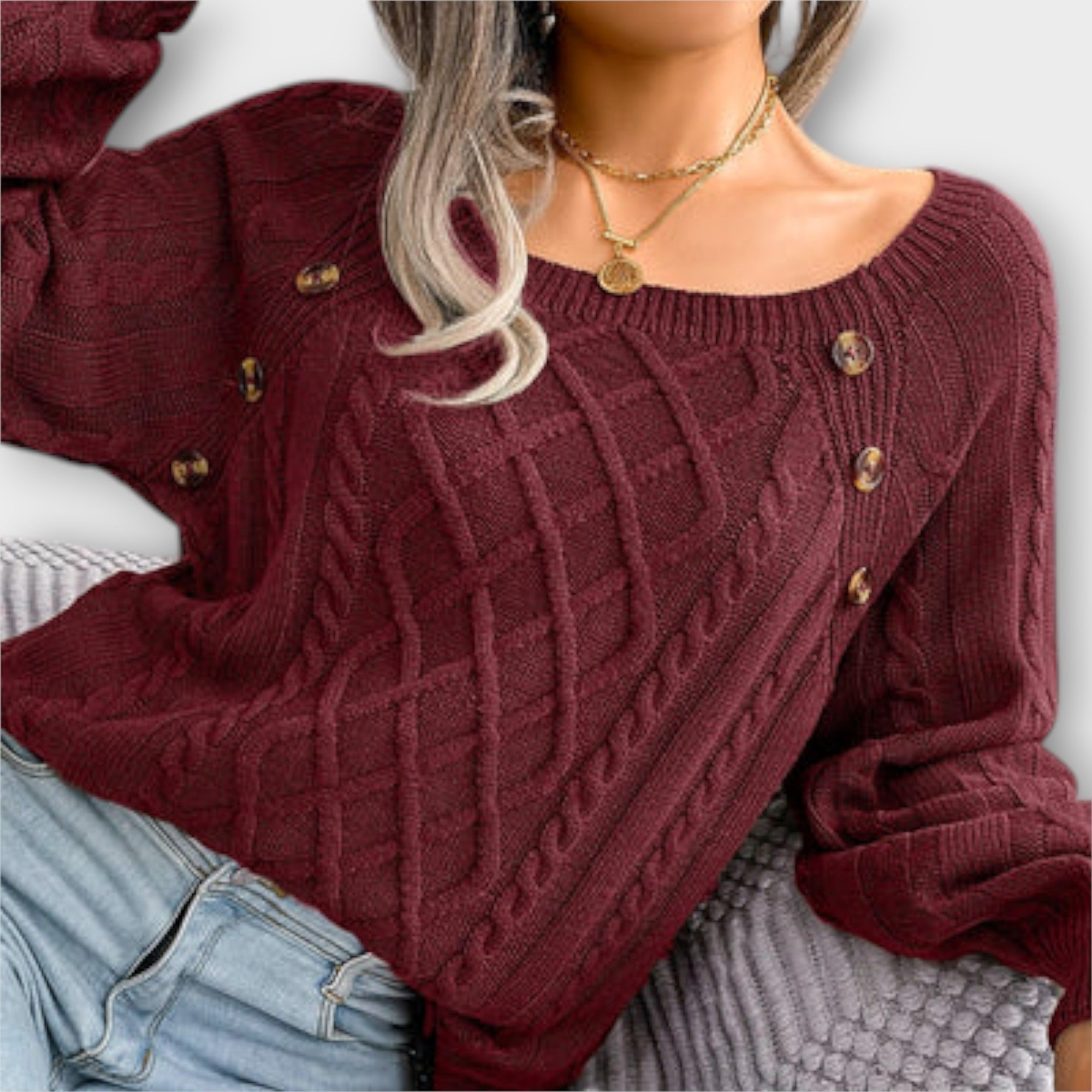 Malia | Knitted Sweater with Buttons