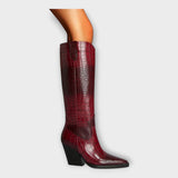 Mirjana | Elegant Crocodile Pattern Boots and Stylish Heel