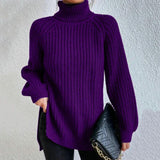 Trendy knitted turtleneck jumper for women